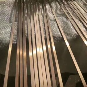 Gold Titanium Stainless Steel Flat Bar — 3mm × 6mm